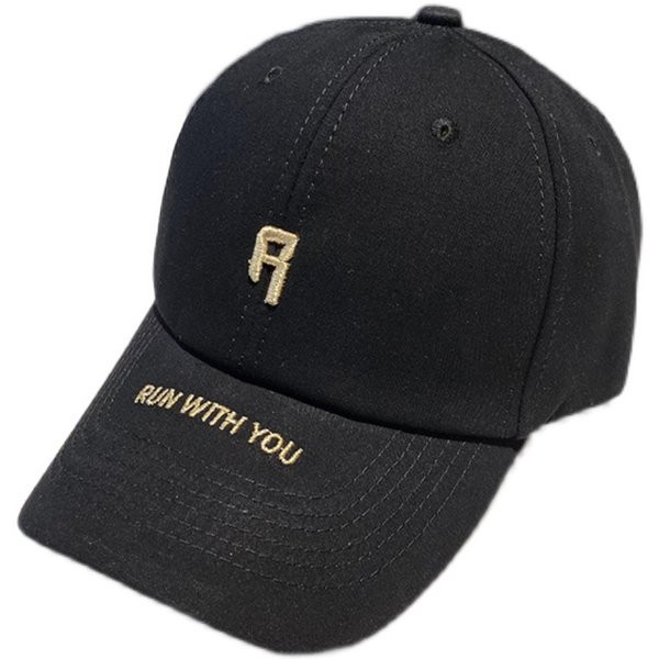 Palarie casual dama cu vizor si broderie in alb si negru