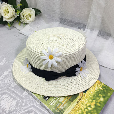 Palarie de paie dama cu margarete si panglica