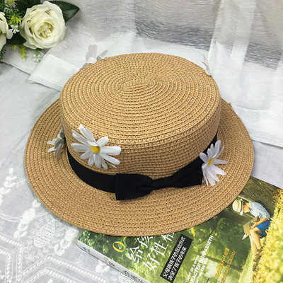 Palarie de paie dama cu margarete si panglica