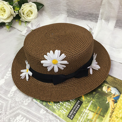 Palarie de paie dama cu margarete si panglica