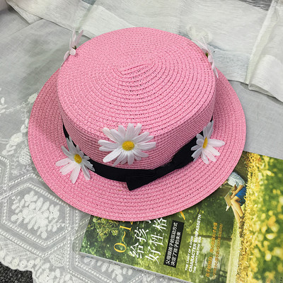 Palarie de paie dama cu margarete si panglica