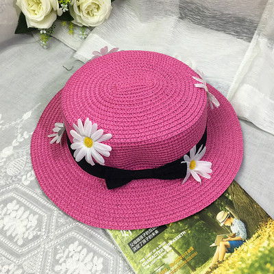 Palarie de paie dama cu margarete si panglica