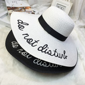 Pălărie de plajă pentru femei cu inscripție la periferie