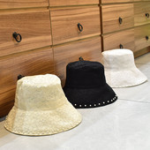 Pălărie modernă de pescuit pentru femei cu perle