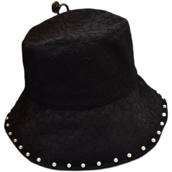 Pălărie modernă de pescuit pentru femei cu perle