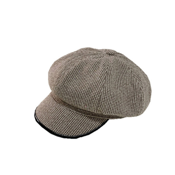 Palarie tip bereta in carouri pentru femei