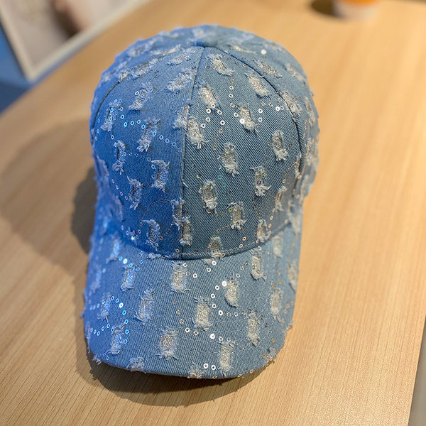 Palarie casual dama cu paiete si motive rupte