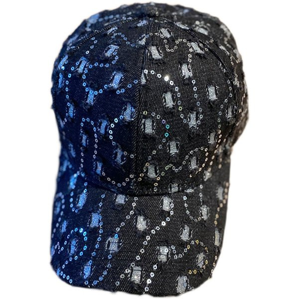 Palarie casual dama cu paiete si motive rupte