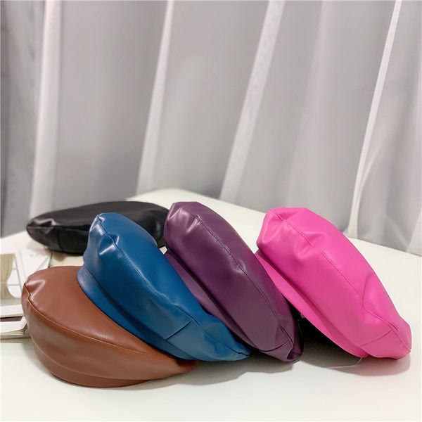 Beretă din piele de primăvară-toamnă pentru femei