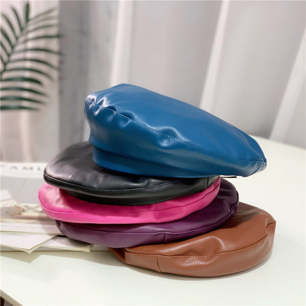 Beretă din piele de primăvară-toamnă pentru femei