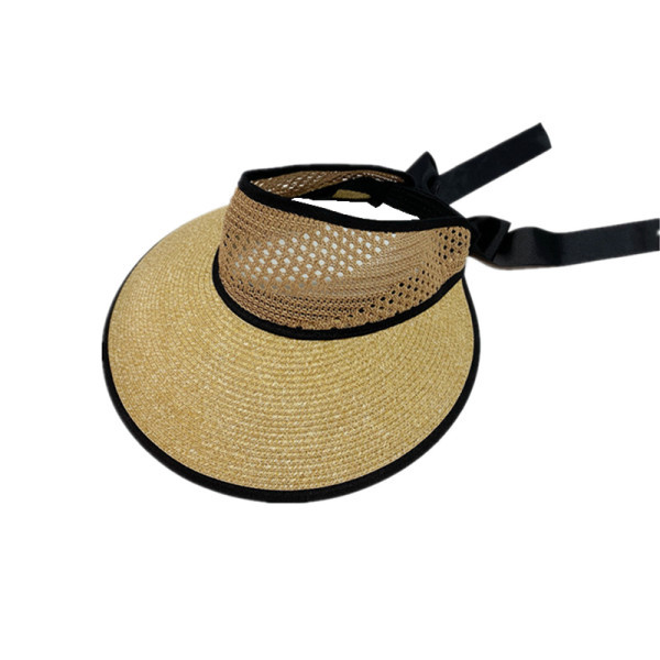 Vizor tip palarie de paie dama cu sireturi