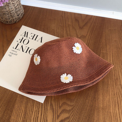 Ženski ribarski slamnati šešir s 3D elementom