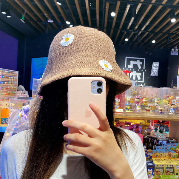 Ženski ribarski slamnati šešir s 3D elementom