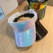 Palarie stralucitoare de dama cu paiete si vizor