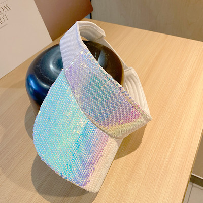 Palarie stralucitoare de dama cu paiete si vizor