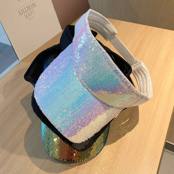 Palarie stralucitoare de dama cu paiete si vizor