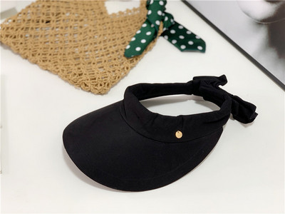 Palarie textila dama cu vizor si panglica