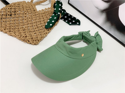 Palarie textila dama cu vizor si panglica