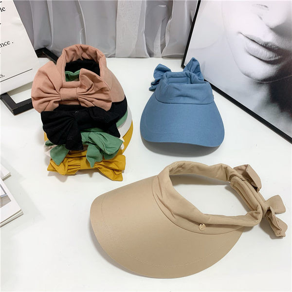 Palarie textila dama cu vizor si panglica