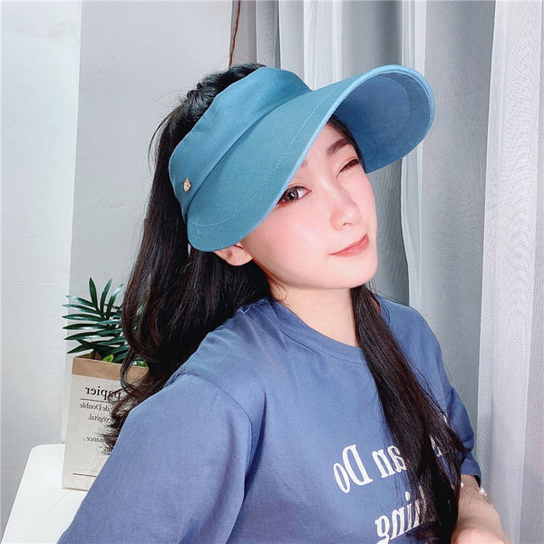 Palarie textila dama cu vizor si panglica