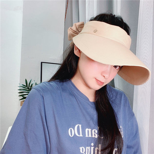 Palarie textila dama cu vizor si panglica