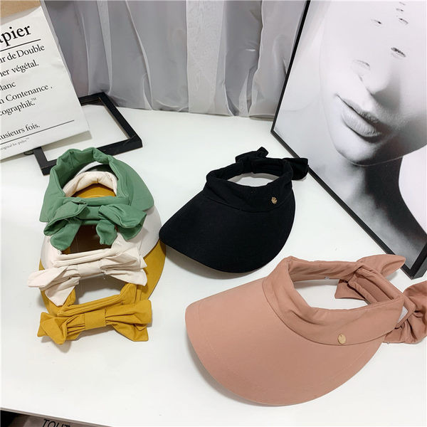 Palarie textila dama cu vizor si panglica