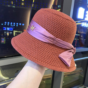 Нов модел дамска шапка с панделка тип идиотка в няколко цвята