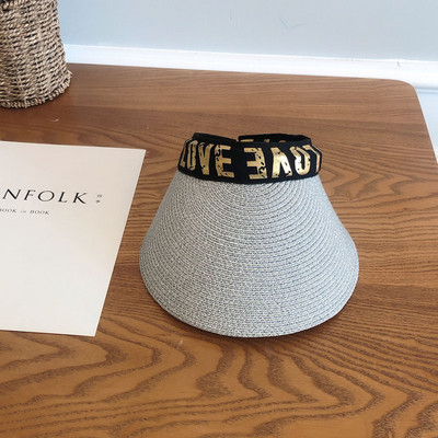 Γυναικείο ψάθινο καπέλο με γείσο