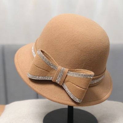 Palarie eleganta de dama cu panglica si pietre