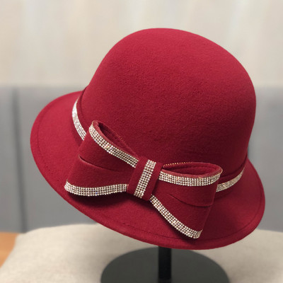 Palarie eleganta de dama cu panglica si pietre