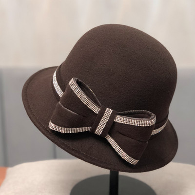 Palarie eleganta de dama cu panglica si pietre