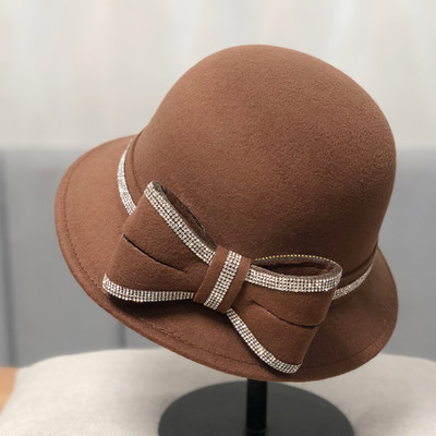 Palarie eleganta de dama cu panglica si pietre