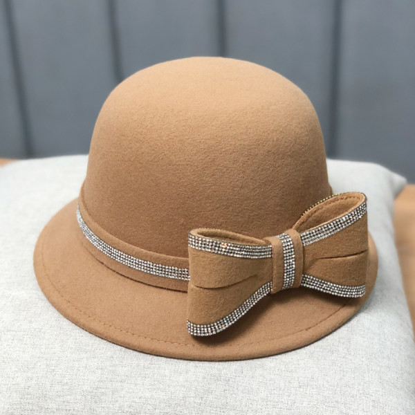 Palarie eleganta de dama cu panglica si pietre