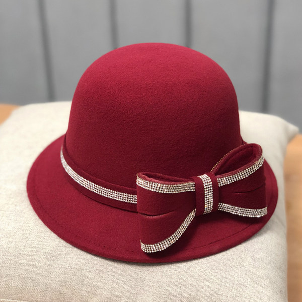 Palarie eleganta de dama cu panglica si pietre