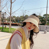 Vizor tip palarie de paie pentru femei cu boruri late