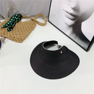 Vizor tip palarie de paie pentru femei cu boruri late