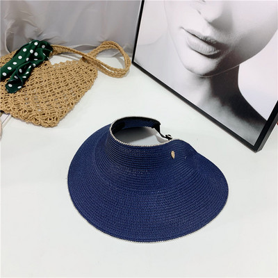 Vizor tip palarie de paie pentru femei cu boruri late