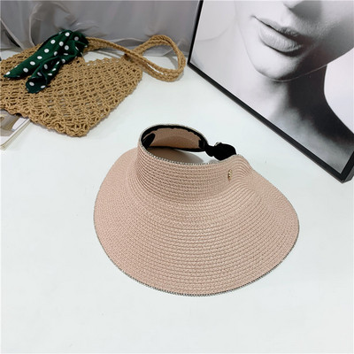 Vizor tip palarie de paie pentru femei cu boruri late