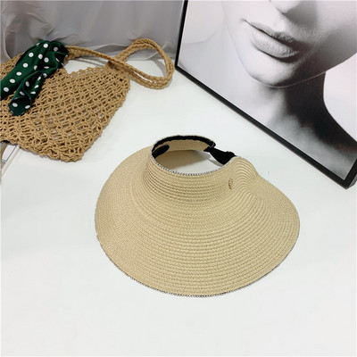 Vizor tip palarie de paie pentru femei cu boruri late