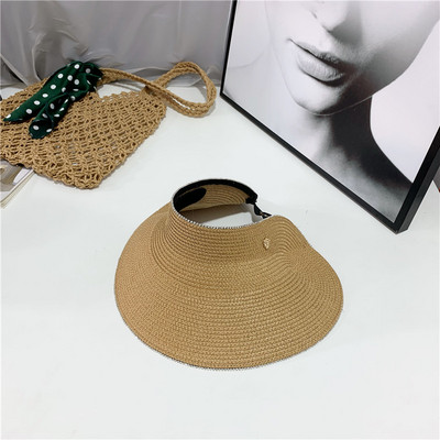 Vizor tip palarie de paie pentru femei cu boruri late