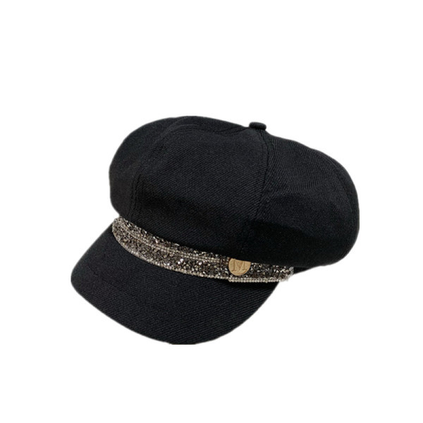 Palarie de dama bereta cu decor metalic