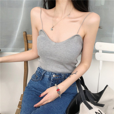 Maieu de damă din catifea cu bretele subțiri