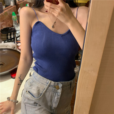 Maieu de damă din catifea cu bretele subțiri