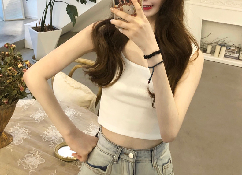 Maieu scurt de damă cu bretele subțiri