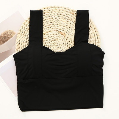 Maiou de zi cu zi scurt pentru femei, cu bretele largi