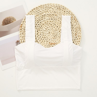 Maiou de zi cu zi scurt pentru femei, cu bretele largi