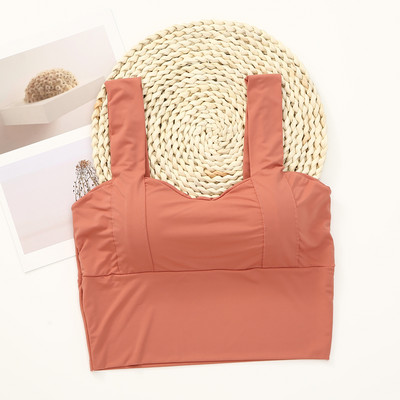 Maiou de zi cu zi scurt pentru femei, cu bretele largi