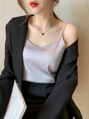 Νέο μοντ'ελο γυναικείο σατέν φανελάκι με λεπτά τιραντάκια σε διάφορα χρώματα