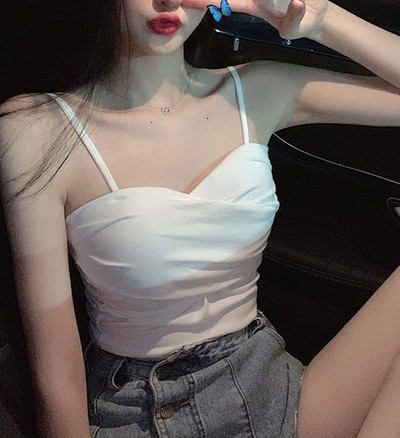 Maieu de damă cu bretele subțiri în alb și negru