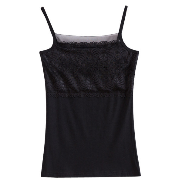 Maieu de damă cu dantelă și bretele în alb și negru